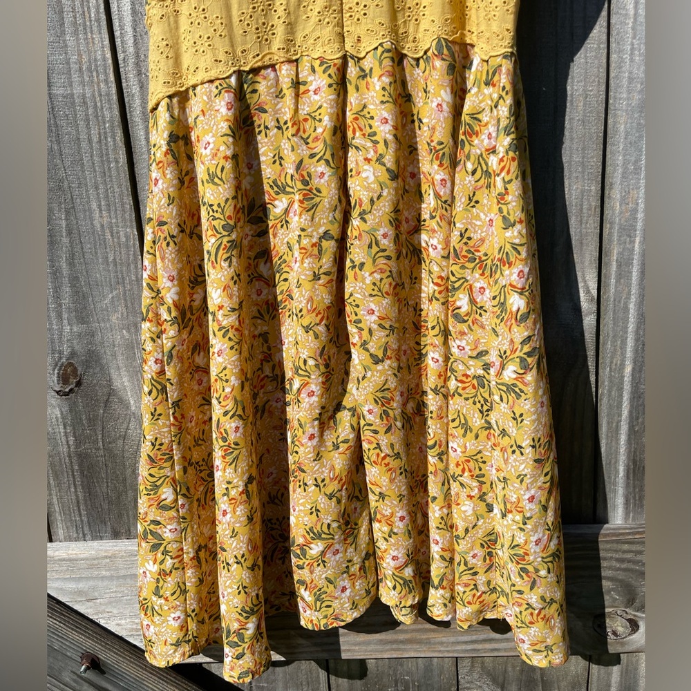 Miami Yellow Floral Midi Dress Size M - Picture 7 of 8